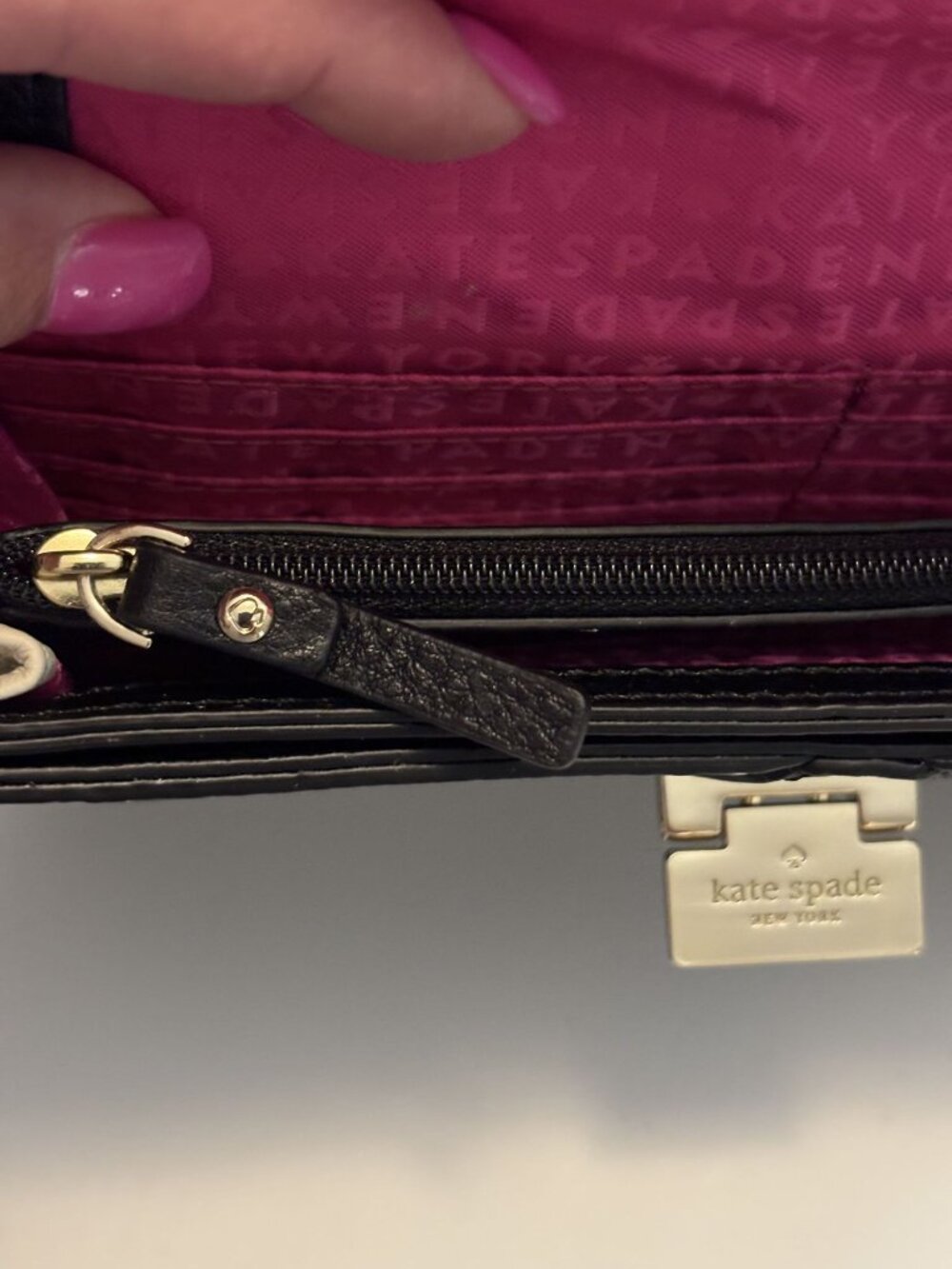 Kate Spade Natalie Wesley Place leather envelope crossbody bag features pebbled - Picture 9 of 11